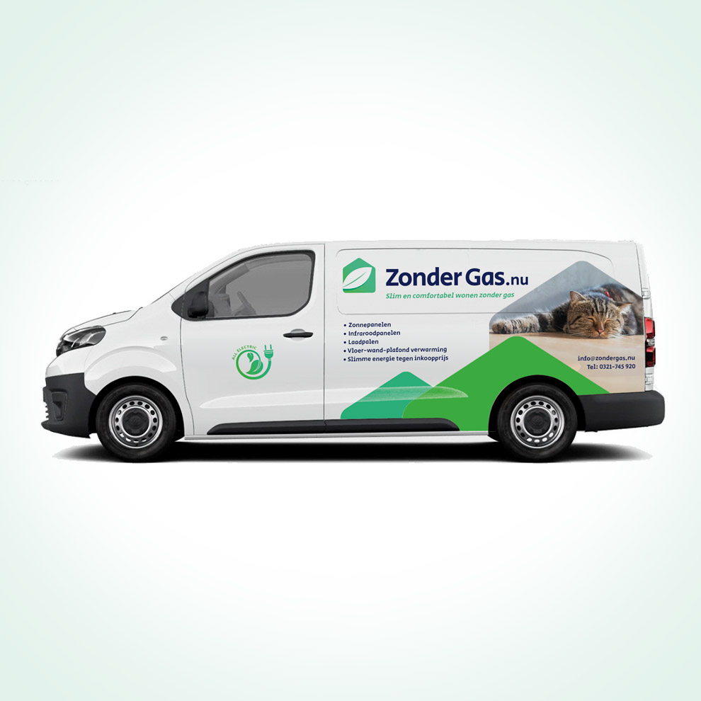 zondergas busbelettering